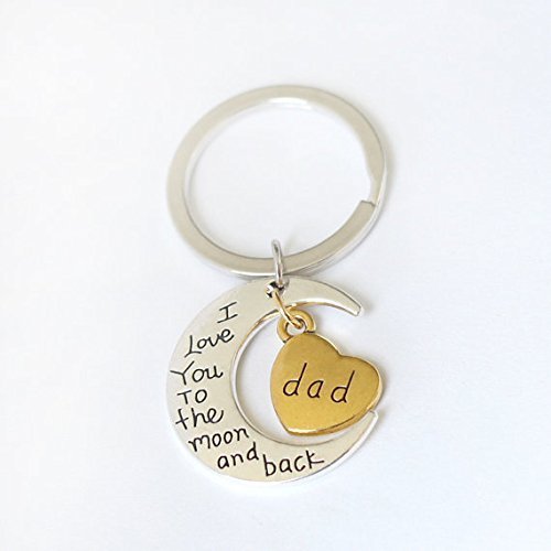 I love you to the moon and back dad keychain, father of the bride gift keychain, love forever keychain jewrlry, fathers day gift for dad
