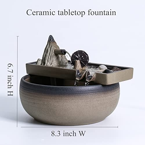 Andady Ceramic Tabletop Fountain For Indoor Home Decoration Table Desk Office Patio thumb #1