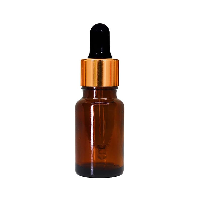 b.h.industry 15ml amber glass dropper bottles, pack of 3, 15ml, golden black silicon teat