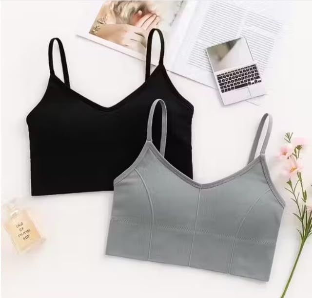 Pack of 2: Women’s Seamless Lightly Padded Sports & Everyday Cotton Bra||Pack of -2 Padded Bra-image-1
