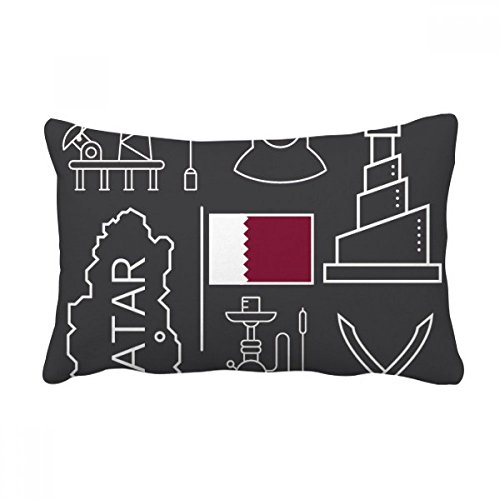 Coussin Qatar imprimé pétrole oreiller lombaire multicolore 40x60 cm - 2