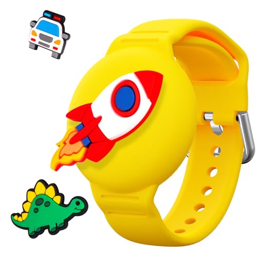 Bracelets de montre pour enfants RFUNGUANGO en silicone jaune avec 4 motifs