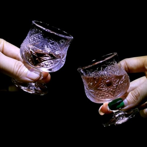 Image of WRINGO Shot Glass for Espressos, Spirits & Liquors,Whiskey, Vodka Shot, Tequila Shot, Wine Tasting, Cocktail Pour, Bar Accessory & Home Decor Parties Glasses Set of 6 (WR-03), 70 ml