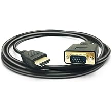 HDMI to VGA Cable, 1080P HDMI Male to VGA Male M/M Video Converter Cord VGA Adapter Compatible w/HDMI Desktop, Laptop, DVD to 15 Pin D-SUB VGA HDTV Monitor Projector - 6Feet