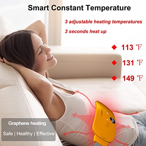 Image of Portable CordlessElectric Waist Belt Device, Fast with 3 Heat Levels and 3 Massage Modes, Back or Belly Heating Pad for Women and Girl