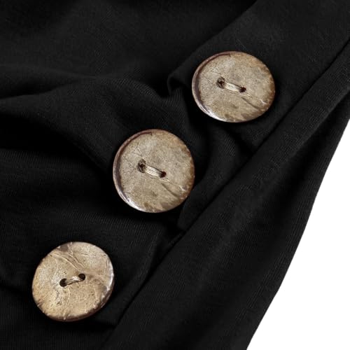 Girls Long Sleeve Shirts Kids Crewneck Knot Front Base Layer Tops Black - image 6