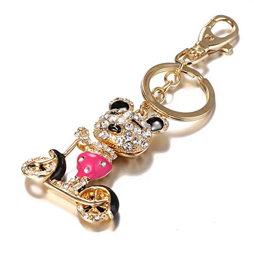 Preisvergleich Produktbild GMTEXTILES Mode Bär Fahrrad Reiten Schlüsselbund Geldbörse und Schnalle Festliche Geburtstagsgeschenk