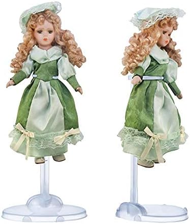 Jetec 15 Pieces Doll Stands Display Holders Doll Stands Doll Mini Display Stand Doll Support Frame Toy Doll Accessories Prop up 11 to 13 Inch Dolls and Action Figures Doll Accessories (Transparent)