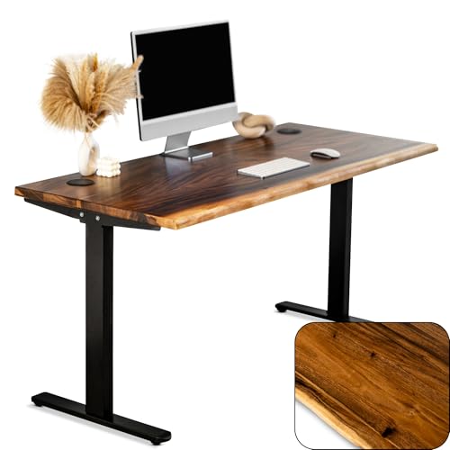 Walnut Solid Wood Standing Desk - Live Edge, Adjustable Height, D...