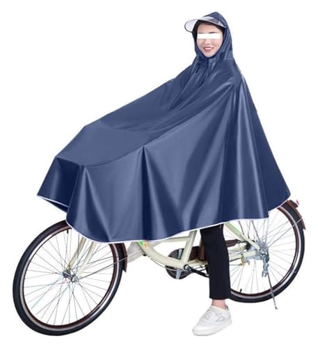 Moto Triciclo Pioggia Poncho impermeabile for bicicletta elettrica con poncho antipioggia a tesa Mantellina for giacca antipioggia for bici riutilizzabile for studenti uomini donne adulti(Navy Blue)