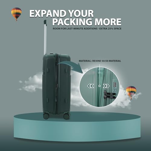 Image of Fly Luggage Trolley bag | Durable Polypropylene Hard Shell | Polypropylene, Lightweight Large Expandable Hardshell, 8 Disc Wheels, TSA Type Lock