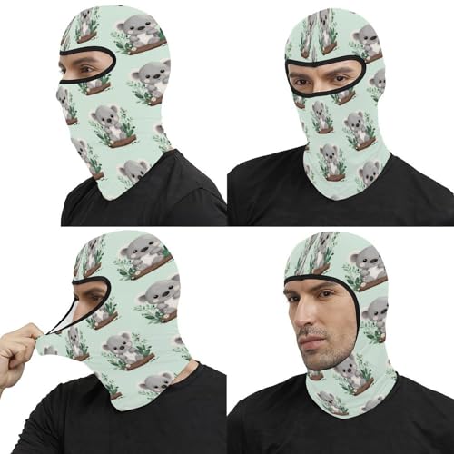 Mascarilla para esquí para hombres y mujeres, pasamontañas estampado Koala, máscara facial térmica para clima frío, equipo para motocicleta, máscara para esquí, máscara facial de invierno para mujeres y hombres miniatura 5