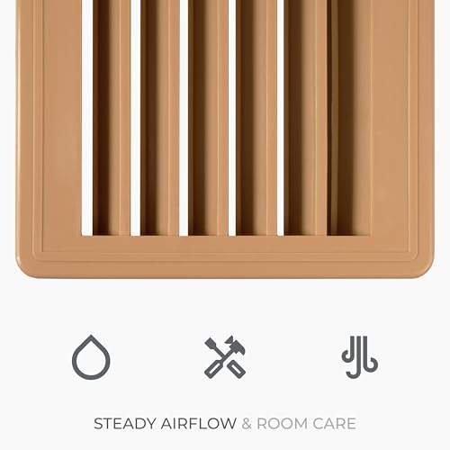 Image of Awenta 18 inch x 5 inch Inch Two Sided Oak Color Door Air Vent cover - Door Vents for Interior Doors - Universal Furniture Ventilation Guard- Register for Bathroom, Bedroom, Garage, Kitchen, Furniture