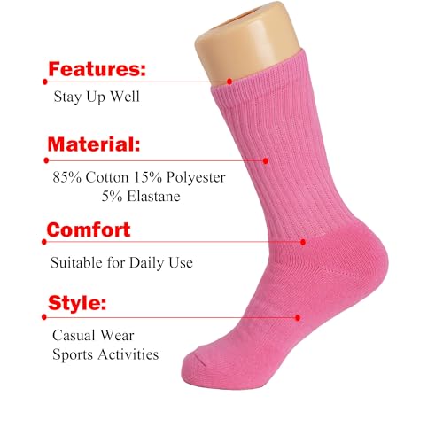 AWS/American Made Solid Cotton Cushion Crew Socks for Men Breathable Athletic Sport Socks3