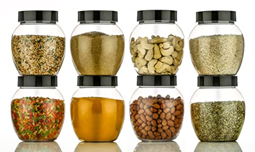 HAPPI Multipurpose Unbreakable Plastic Transparent Storage Containers For Kitchen Airtight Masala Box Dabba Spice, Cereal, Dry Fruits Spice Box 350 ML Handi Jar Matka Shape (Set of 8 Pcs) HAPPI Multipurpose Unbreakable Plastic Transparent Storage Containers For Kitchen Airtight Masala Box Dabba Spice, Cereal, Dry Fruits Spice Box 350 ML Handi Jar Matka Shape (Set of 8 Pcs)