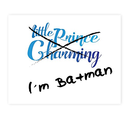 Placa de pared con texto en inglés 'I'm Batman Not Prince Charming', cita humorística 'I'm Batman Not Prince Charming', decoración de pared para habitación infantil 05x07