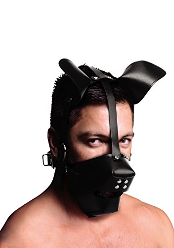 Master Series Pup Puppy Play Hood And Breathable Ball Gag, 0.67 Pound, Black #TOP3
