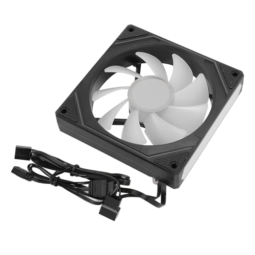 Ventilador del Caso, Caja de Poco Ruido del Ordenador del Ventilador del Ordenador del Control de Temperatura de ARGB PWM (Aspa de ventilador positiva, negra)