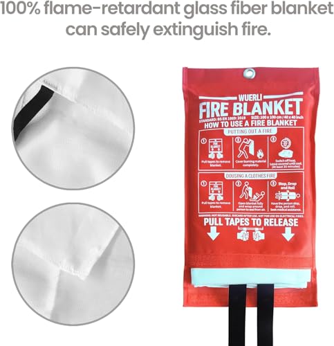 Image of Fire Blanket for Home and Kitchen,40 inch x 40 inch,8 Pack,Emergency Fire Blanket