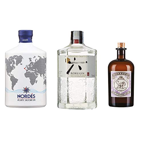 Pack MYSECRETWINE Las Mejores Ginebras Premium. 1 Nordes, 1 Roku y 1 Monkey 47
