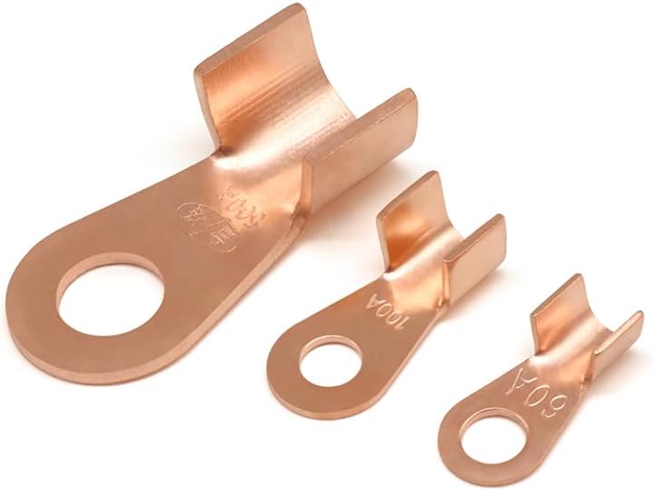 Wire Terminal OT Type 3A 5A 10A 20A 30A 40A 50A 60A 80A Red Copper Bare Nose Lugs Crimp Open Mouth Cable Connector Splice(500 Pieces,OT-30A)