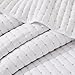 WDCOZY White Cross Stitch Queen Size Quilt Set, Striped Lightweight Soft Bedspread, Channel Farmhouse Rustic Coverlet, All Season Country Bedding, Thin Comforter