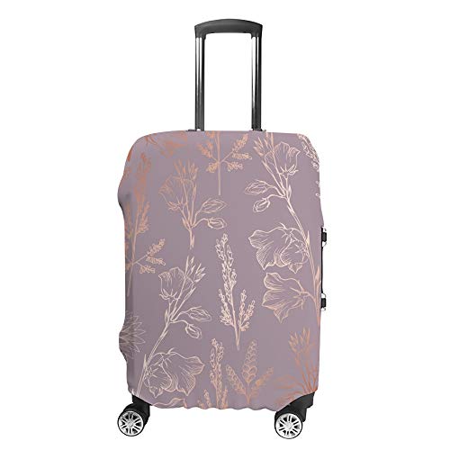 Housse de protection pour bagage or rose floral lavable
