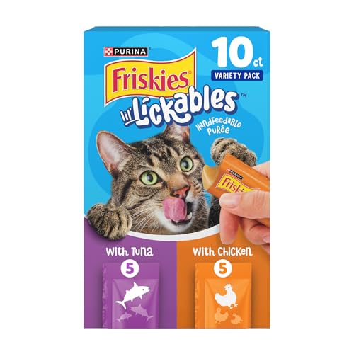Purina Friskies Lil Lickables with Chicken or Tuna Variety Pack Lickable Cat Treats - 5 oz. (Pack of 10)