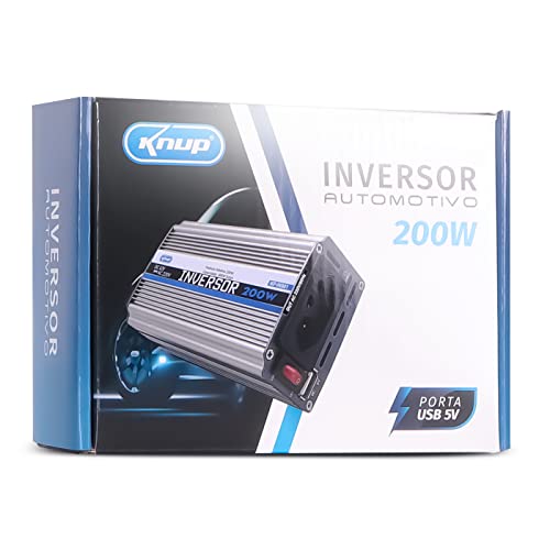 Inversor 12v Para 220v 200w De Potência Veicular Conversor De Tensão Energia 1 Porta Usb 5.0 Botão L