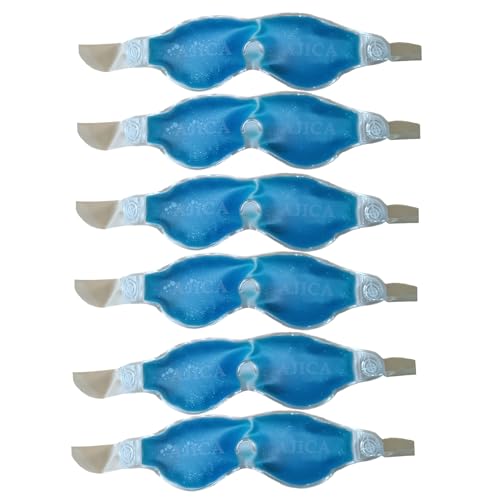 Image of Aloe Vera Cool Gel Eye Mask Summer Ice Cooling Sleeping Mask for Eye Patches Remove Dark Circles Fatigue Cool Eyes Patch Pads Eye Care (Blue Aloe Mask, Pack of 6)