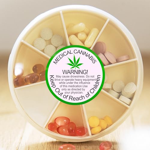 Hylabelest 38 mm allgemeine medizinische Cannabis-Warnetiketten, außerhalb der Reichweite von Kindern aufbewahren, runde Aufkleber