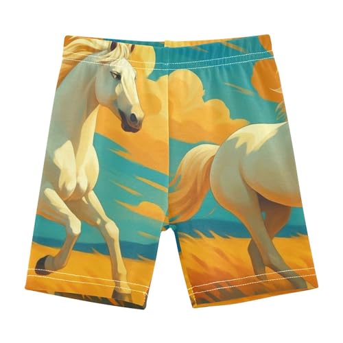 Joisal Under Dress Shorts Print Cotton Toddler Biker Shorts Girls 4t Baby Summer White Horse Running Gracefully