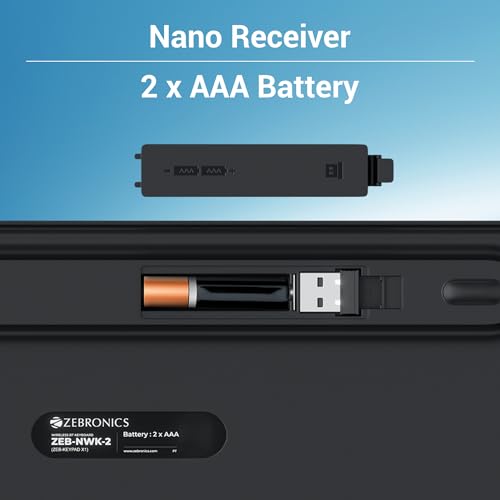 ZEBRONICS KEYPAD X1 Wireless Bluetooth Keyboard, Scissor Switches, 2.4GHz & Dual BT for (Mac | Android | Windows), Volume/Media Control Knob,... - Image 3