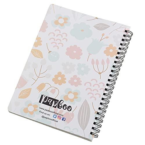 Image of Papboo A5 Handy, Sunshine, Easy to Carry Spiral Wiro Notebook : 100 GSM Natural Shade Paper, Dot Grid, 120 Pages, Journal, Diary, Gift