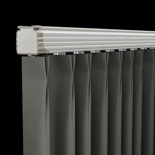2-19.7 FT Ceiling Track System | Wall-Mounted Heavy Duty Curtain Rod | Aluminum Brackets & Silent Rollers | Ideal for Bedrooms & Living Rooms (White, 80cm/2.62ft)