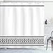 Ambesonne Abstract Shower Curtain, Simplistic Classic Greek Inspired Pattern in Monochrome Design, Cloth Fabric Bathroom Decor Set with Hooks, 70" Long, Black Print