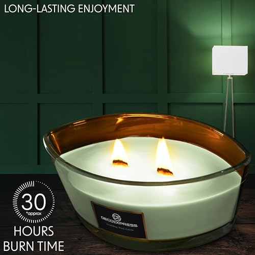 DECO EXPRESS Scented Candles, Double Wick Crackle Candles, Long 50 Hours Burn Time, Calming & Cosy Home Decor, Birthday - Image 4