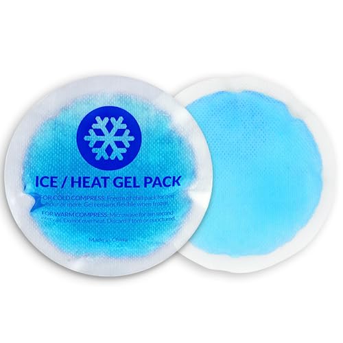 Image of EverOne Round Reusable Gel Ice Pack with Cloth Backing for Hot & Cold Therapeutic Use, First Aid, Injuries, Breastfeeding, 10 Count (Pack of 2)