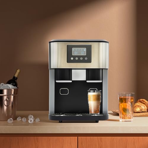 Qussse 3 in 1 Eiswürfelmaschine, Eiswürfelbereiter & Wasserspender, Ice Cube Maker mit Alarm, Eiswürfel in 8-12 Minuten, 10-15kg/24h, für Cafés, Büros, Bars und Haushalten 6 Qussse 3 in 1 Eiswürfelmaschine, Eiswürfelbereiter & Wasserspender, Ice Cube Maker mit Alarm, Eiswürfel in 8-12 Minuten, 10-15kg/24h, für Cafés, Büros, Bars und Haushalten