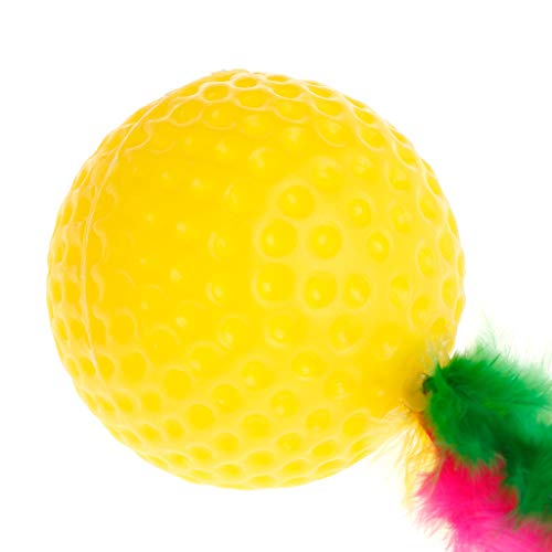 yhdcc44 Cat Golf Ball Feather Colorful Toys, Squeaky Chew Play Intelligent Interactive Funny Pet Dog Puppy Kitten Supplies - Image 3