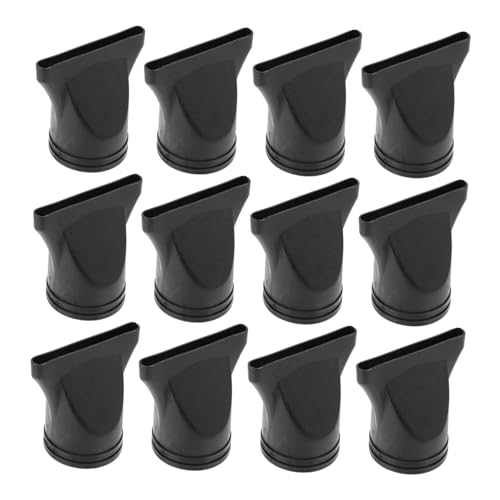 HONITANO 12 piezas Boquillas para Secador de Pelo Negras Resistentes al Calor Accesorios de Repuesto para Moldear y Reducir Encrespamiento Fáciles de Instalar y Duraderas para Uso Diario