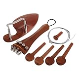 GARVALON バイオリンアクセサリーセット 木製チューニングペグ テールエンドピン チンレスト 金属製ファインチューナー 大人用バイオリン用