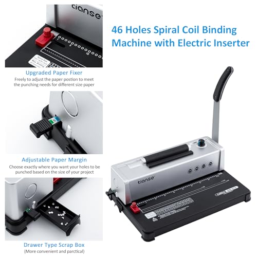 Relieuse à spirales TIANSE avec insert électrique pour relier sans effort