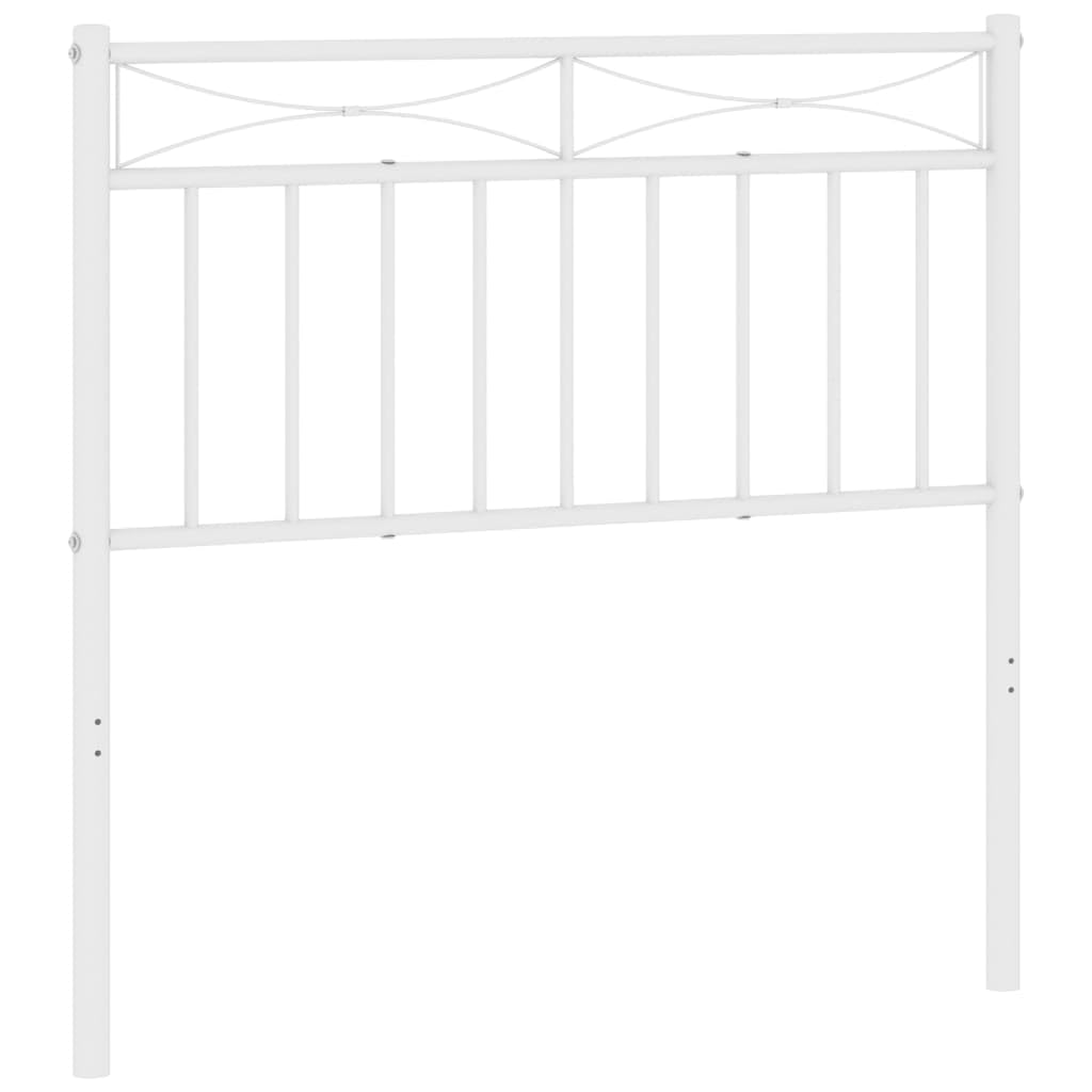 vidaXL Cabecero, Cabecera de Somier con Patas, Cabezal para Estructura Marco de Cama, Cabecero para Dormitorio Hogar, Metal Blanco 90 cm