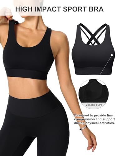 High Impact Sports Bra for Women Molded Cup Back Closure High Support Womens Sports Bras Criss-Cross Back Workout Running Bra4