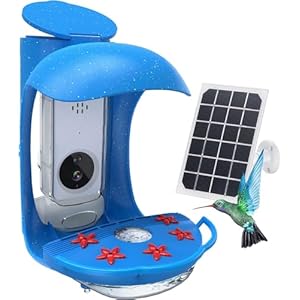 Hummingbird Feeder with Camera, Smart Bird Feeder with Camera Solar Powered, Free AI Identify Bird Species, Auto Capture Bird Videos, Ideal Gift for Bird Lover (2.4G HZ WiFi)