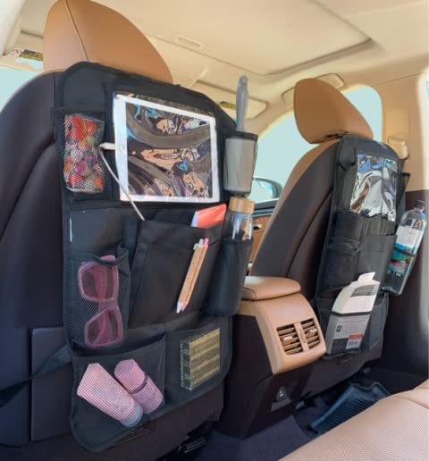 Anomaly Updated Car Backseat Organizers, Earphone/Charging hole for travel, Water Resistant, Mess free with added protection for your carseats, Foldable, Great for kids, Delivery drivers