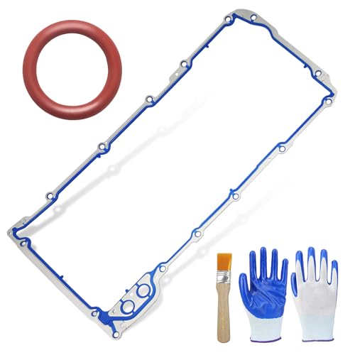 Image of 12612350 Oil Pan Gasket + B32790 Oil Pump Gaskets, OS30693R Gasket Kit Compatible with Chevy Silverado, Suburban, Tahoe, Trailblazer, GMC Sierra, Yukon, Envoy for 4.8L, 5.3L, 6.0L, 6.2L