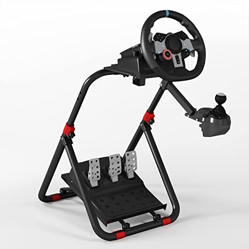 DIWANGUS Racing Steering Wheel Stand Collapsible Tilt-Adjustable Racing Stand for Thrustmaster,Logitech G25 G27 G29 G920 Supporting TX Xbox PS4 PS5 PC
