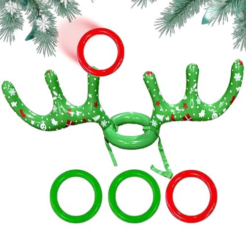 クリスマスパーティーゲーム,クリスマス トナカイの角輪投げゲーム 膨張式 | 冬の祝祭季節用 ストッキングに入れる小さな贈り物 男子 大人 子供 家族向け - フェスティブな楽しいアクティビティ子供・女の子・男の子・家族向け